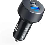 شاحن سيارة Anker PowerDrive 35W بمنفذي PD و USB-A لشحن سريع