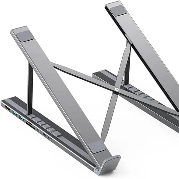 Choetech 7in1 HUB Stand - محطة توصيل USB-C متعددة الوظائف مع شحن PD و4K HDMI (رمادي)