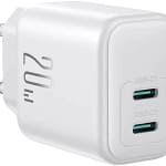 شاحن Joyroom JR-TCF12 بمنفذين USB-C بقوة 20 واط - أبيض