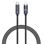 كابل شحن ومزامنة كريستال لايتنينج Recci RS-16CL بقوة 27 وات، 1.2 متر - أسود