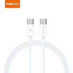 كيبل Recci RS06CC شحن سريع 65 واط USB-C إلى USB-C بطول 1 متر - أبيض