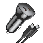 شاحن سيارة سريع مزدوج USB-C بقوة 40 واط - شحن فائق السرعة
