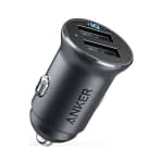 شاحن سيارة أنكر PowerDrive 2 Alloy بمنفذين USB بقدرة 24 واط - أسود (A2727H12)