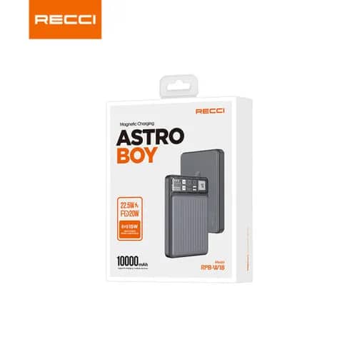 Recci ASTRO BOY Magnetic Power Bank 10000mAh - RPB-W18 - Black - Image 2