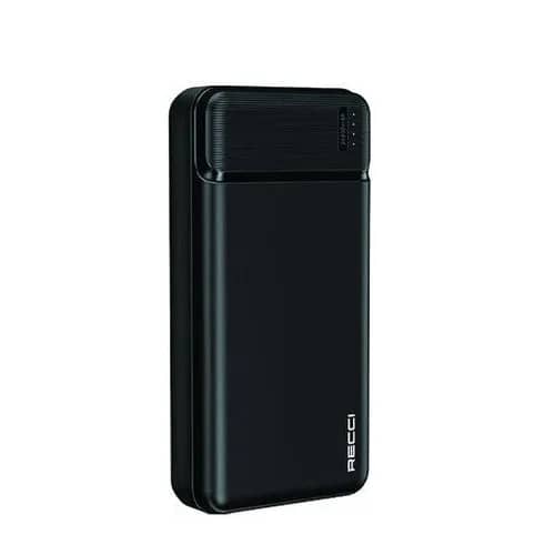 شاحن متنقل Recci Burton Power Bank 20000mAh بأربعة منافذ RPB-N17-أسود