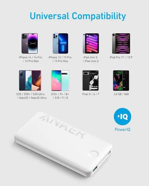 Anker 324 10000mAh 12W Power Bank with USB-C and USB-A Ports, White - A1237H21 - Image 3