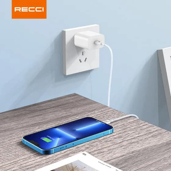 Recci RS06CC 65W USB-C to USB-C Fast Charging Cable 1m - White - Image 2