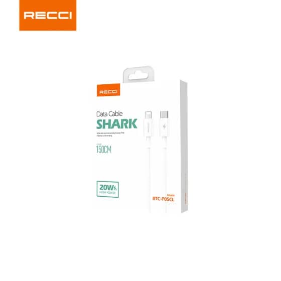 RECCI RTC-P05CL PD 20W Fast Charging Cable 1.5m - White - Image 3