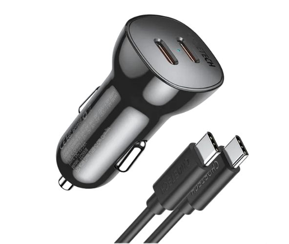 شاحن سيارة سريع مزدوج USB-C بقوة 40 واط - شحن فائق السرعة