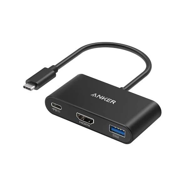Anker Hub USB-C 3-in-1 - أسود | A8339HA1