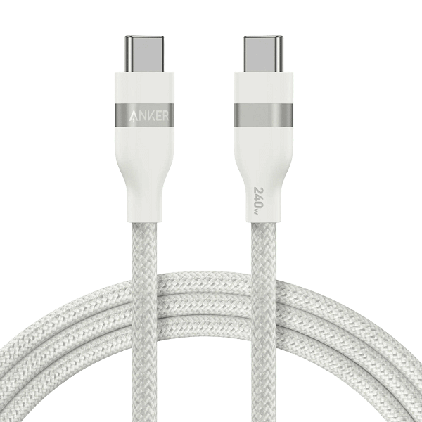 كابل Anker USB-C إلى USB-C بطول 6 أقدام (240 واط) - أبيض | A82E2H22