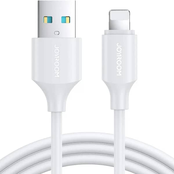 كابل شحن ونقل بيانات Joyroom S-A9 Lightning طويل المدى 3A (من USB-A إلى Lightning) بطول 2 متر - أبيض