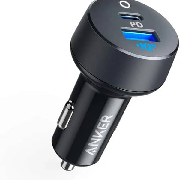 شاحن سيارة Anker PowerDrive 35W بمنفذي PD و USB-A لشحن سريع