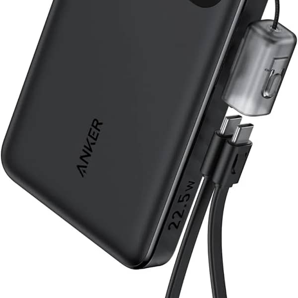 شاحن أنكر المتنقل 10000mAh مع كابل USB-C مدمج - بقوة 22.5W