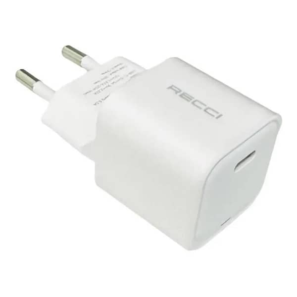 شاحن Recci RC65E 1C بقوة 20 واط - أبيض