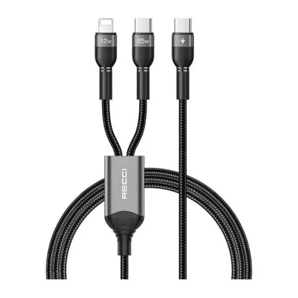 كيبل Recci Skyline PD 65W 2 في 1 Type-C و Lightning RTC-T16