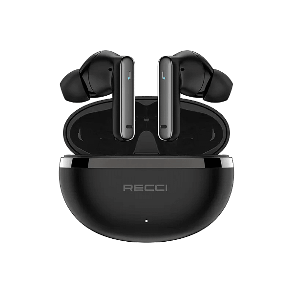 سماعات أذن لاسلكية Recci REP-W88 بخاصية إلغاء الضوضاء النشط (ANC)-أسود