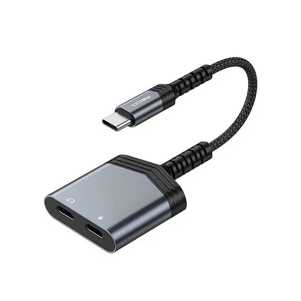 محول Recci RDS-A20 2 في 1 للشحن والصوت Type-C PD 60W