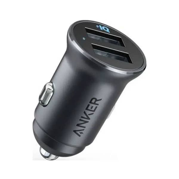شاحن سيارة أنكر PowerDrive 2 Alloy بمنفذين USB بقدرة 24 واط - أسود (A2727H12)