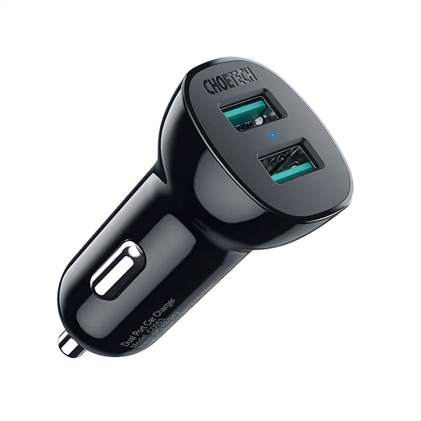 شاحن سيارة Choetech فائق السرعة بمنفذين 36W QC 3.0