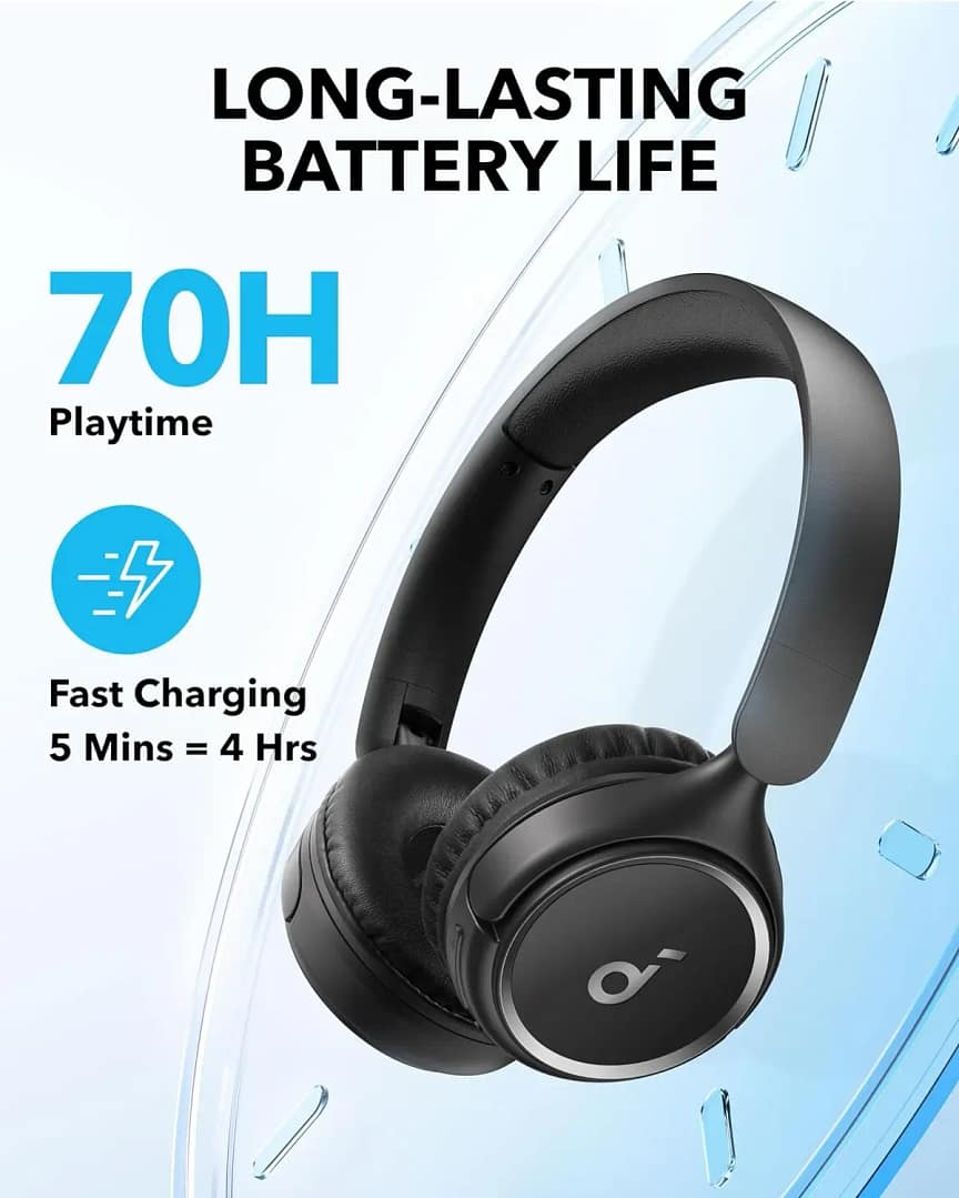⁦سماعة رأس Anker Soundcore H30i لاسلكية فوق الأذن - أسود-ضمان 18 شهر من الوكيل الرسمي المحلي⁩ - الصورة ⁦4⁩