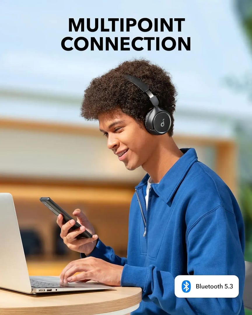⁦سماعة رأس Anker Soundcore H30i لاسلكية فوق الأذن - أسود-ضمان 18 شهر من الوكيل الرسمي المحلي⁩ - الصورة ⁦6⁩